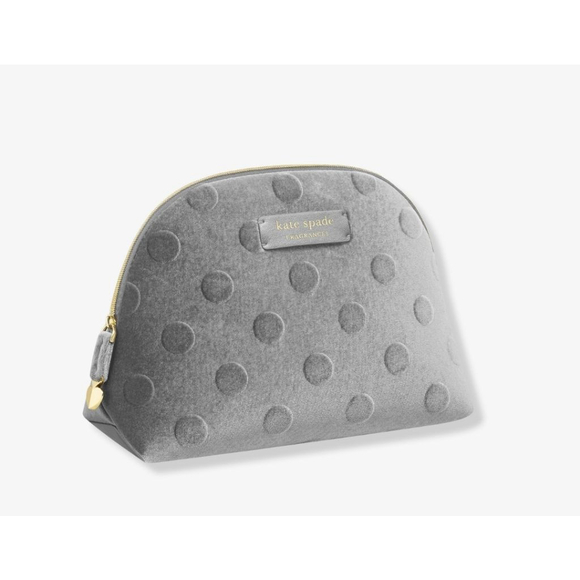 Kate Spade Gray Polka Dot Makeup Bag/Cosmetic Pouch - Picture 1 of 7